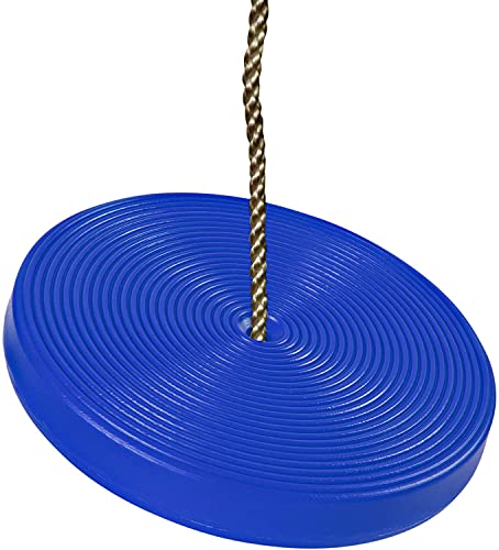 Image of Toy Park Plastic Disc Swing Outdoor Indoor Hanging Plate Children Swing Disc Seat Kids Round Rope Playground Garden Play Activity with Height Adjustable (Blue)