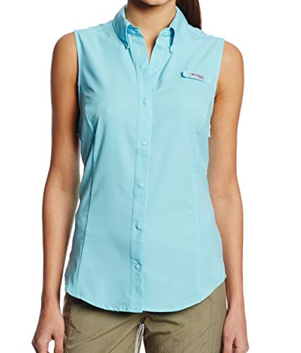 Columbia Sportswear Women's Tamiami Sleeveless Shirt, Clear Blue, Large