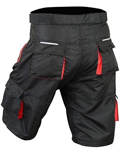 Shorts MTB para hombre estilo baggy ciclismo negro rojo XXL miniatura 3