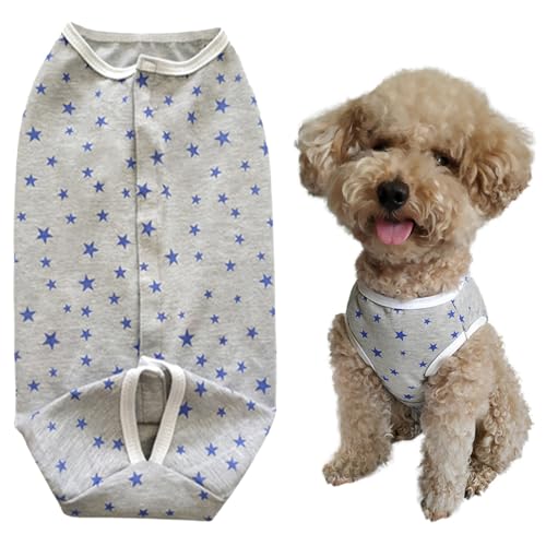 Image of Dog Surgical Recovery Suit, Spay Recovery Suit for Small Medium Dog, Post Surgery Dog Onesie for Male Female Puppy (Grey Stars-XS)