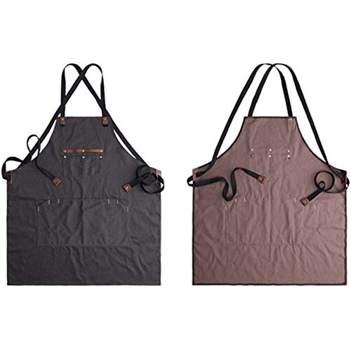 delantal Negro beige algodón delantal barbero florista jardinero pintor carpintero artesanía trabajo desgaste uniforme