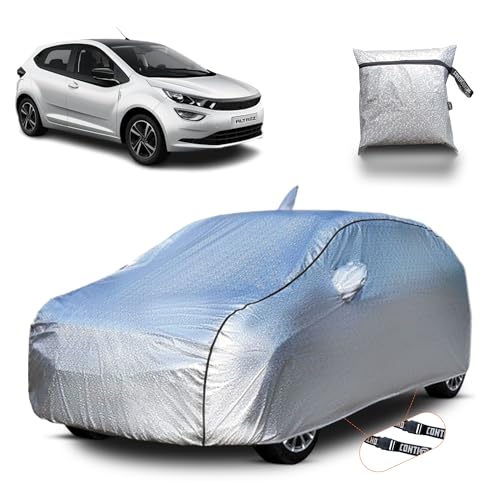 Image of Continental [SilverGuard] Dual Belts Extra Protection Altroz Body Cover (2020-2024) Build with Triple Stitched,Waterproof & Dustproof Car Cover for Altroz (Metallic Silver).