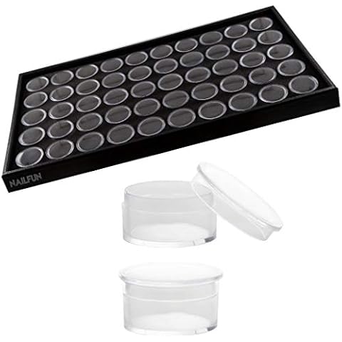 NAILFUN Storage Tray with 50 Small Nail Art Containers Cover