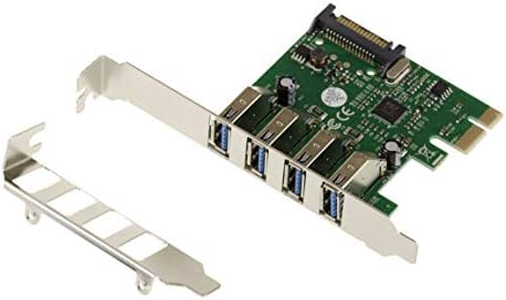 KALEA-INFORMATIQUE PCI Express PCIe auf USB 3.0 Controller-Karte 4 horizontale USB3 A Ports mit Via VLI VL805 Chipsatz, Low und HIGH Profile Winkel.