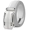 CLUBBELTS Men’s Leather Ratchet Belt with Automatic Buckle, Black/White/Brown, 1 3/8 Wide, Adjustable Dress Belt for Men