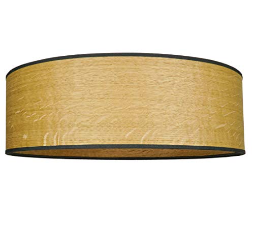 Pantalla de madera de roble claro con forma cilíndrica de 48 cm de diámetro, 20 cm de alto, lámpara de pie Cover