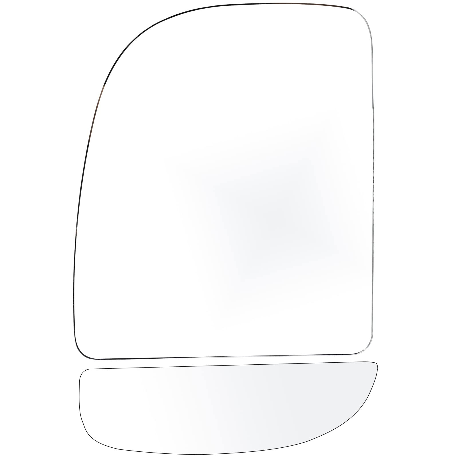 SCITOO Lower Convex Upper Flat Towing Mirror Glass Replacement with Left Driver Side Mirror Lens Compatible with 1999-2016 For Ford F-250 F-350 F-450 F-550 Super Duty 2000-2005 For Ford For Excursion