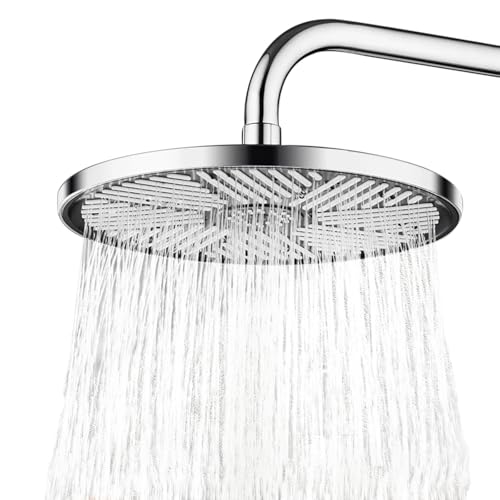 Generic 10 Inch Rainfall Shower Head, Chrome Finish, 2 Settings, Round, Wall Mounted, Modern Style, Includes Shower Head & G1/2 Connector