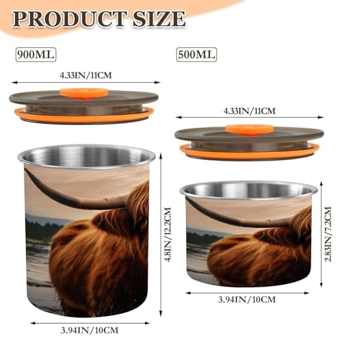 Contenedor hermético para café de acero inoxidable Blueangle 500 ml miniatura 2
