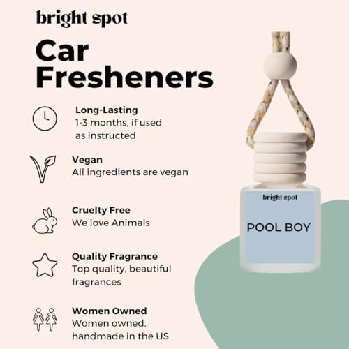 Image of Car Air Freshener - Premium Car Hanging Air Freshener, Long-Lasting Fragrance for Auto and Home (0.2 Fl Oz (Pack of 2), Pool Boy - Coconut, Orchid, Sandalwood, Vanilla)