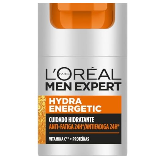 L'Oréal Men Expert Crema hidratante antifatiga para hombre, Crema Hydra Energetic para hombre con Vitamina C*, Combate la apariencia de ojeras e hidrata la piel - 50 ml