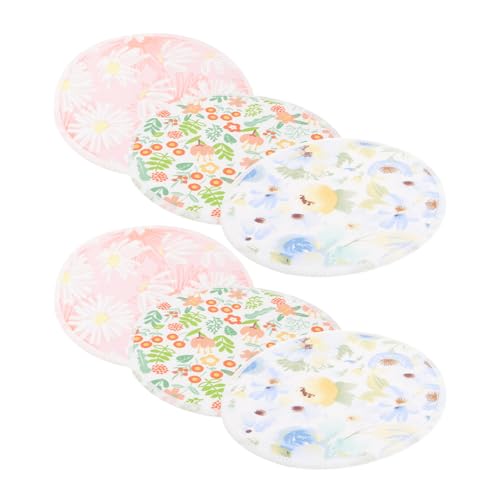 OFFSCH 6 Piezas Discos Lactancia Lavables de Bambú Absorbentes y Reutilizables para Maternidad Cómodos Transpirables y Fugas Diseño con Aroma Manzanilla Aptos para Uso Diario