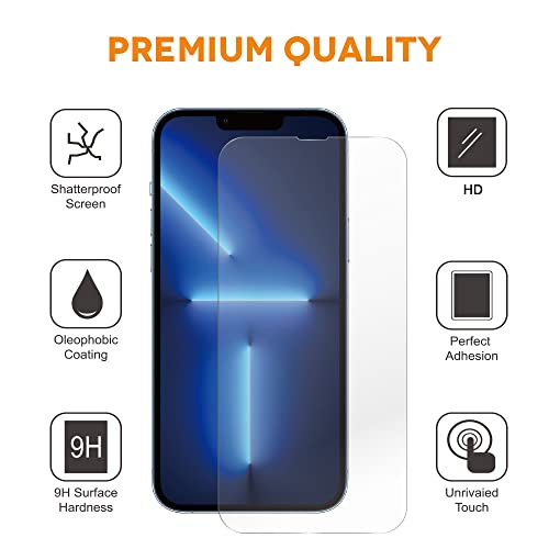 Xréel Compatible With [Iphone 13/13 Pro/14], Tempered Glass Screen Protector (3 Pack), [Military Grade] 9H Hardness, Scratch Resistance, Ultra Hd, Bubble Free, Case Friendly And Easy To Install. (Installation Aid Tool Included) #TOP2