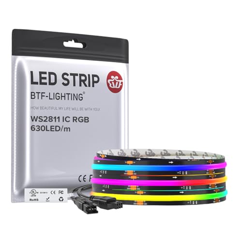 BTF-LIGHTING 9.8FT WS2811 Smart IC RGB DC12V FCOB COB LED Strip Light