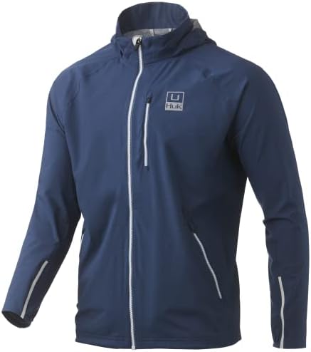 HUK Men's Standard Pursuit Waterproof & Wind Resistant Zip Jacket, Sargasso Sea, Medium