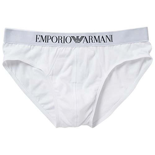 Emporio Armani Men's Stretch Cotton Brief, White, Small