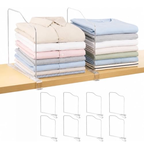 Vtopmart 12″ Extra Tall x 11.7″ Deep Shelf Dividers, 12 Pack | For Closet Organization, Maximizes Closet Vertical Space, Easy to Install, Fit Deep Shelf Thicknesses From 0.4″ to 1.35″