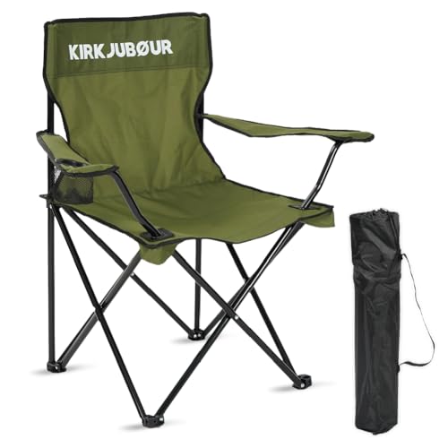 Kirkjubøur® Njörd Chaise de camping pliante d'extérieur pour camping et randonnée (vert) Kirkjubøur® Njörd Chaise de camping pliante d'extérieur pour camping et randonnée (vert)