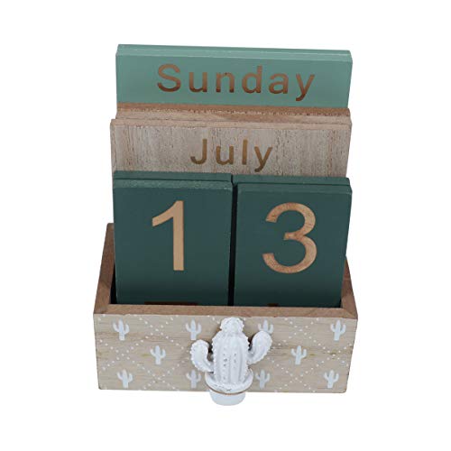 Calendrier de table en bois cubes perpétuels affichage date mois décoration bureau maison