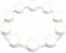 Luzes LED para Penteadeira com 10 Lâmpadas Dimerizáveis, 3 Temperaturas de Cor, Brilho Ajustável de 10%–100%, Alimentação USB – Iluminação Profissional para Maquiagem e Vestiário | Storeasy