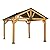 Outsunny 11' x 13' Hardtop Gazebo with Galvanized Steel Roof, Wooden Frame, Permanent Pavilion Outdoor Gazebo with Ceiling Hook for Garden, Patio, Backyard, Lawn