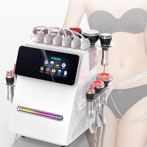 SSQUZA Máquina de cavitación 80K, máquina de Esculpir Corporal 11 en 1, masajeador Profesional de radiofrecuencia RF para Lifting de Piel, Dispositivo de reducción de vacío multipolar