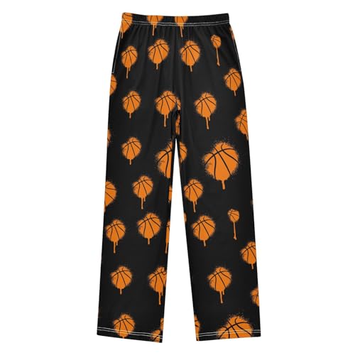 ZZXXB Basketball Graffiti Boys Long Pants Soft Trousers Elastic Waist Kids Lounge Bottoms with Pockets S-XL