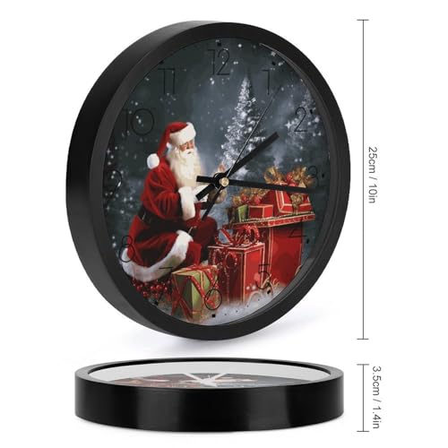 Horloge murale numérique sans tic-tac Père Noël lisible et à piles