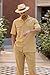 Stacy Adams Men's Linen Shirt Pant Set (LARGE/36, Khaki)