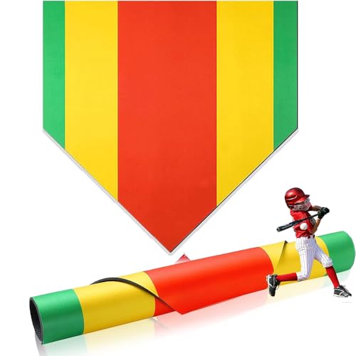 Baseball and Softball Home Plate,17Inch Official Size Throw Down Plates for Yard,Field,Colored Blended Non-Slip Mat for Pitching and Hitting Practice