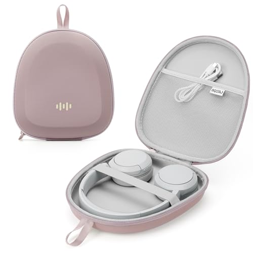 Image of Headphone Case Hard Shell Super-Slim for Sony /JBL /Bose /Soundcore Anker /BERIBES KVIDIO TOZO JLab Over-Ear Headphones Universal Portable Travel Organizer Bag (Pink)