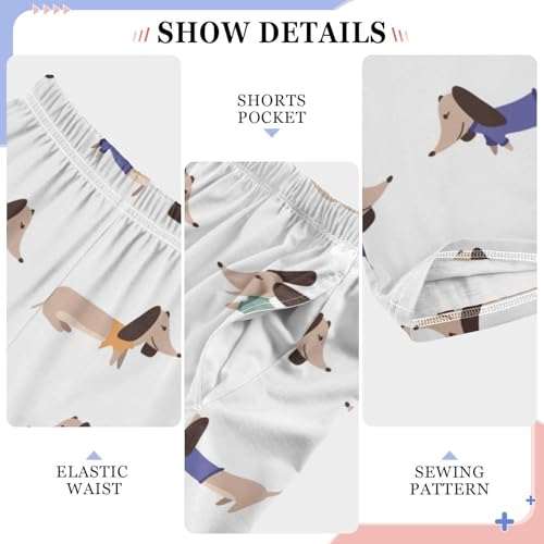 Boys' Pants Cute Dog Dachshund Long Bottoms Jogger Pants Elastic Waist Trousers with Pockets S-XL4