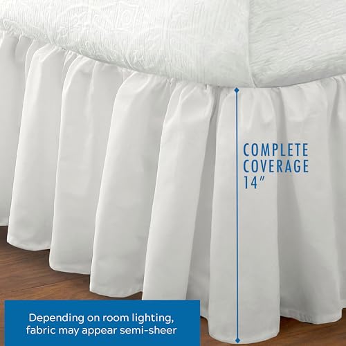Faldón de cama con volantes FRE30114WHIT01 Fresh Ideas blanco individual caida de 36 cm 4