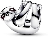 PANDORA Ciondolo Moments a forma di bradipo in argento Sterling con smalto marrone e nero