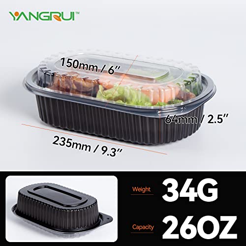 Yangrui Take Out Containers, Shrink Wrap 45 Pack 26 Oz Reusable Machine Washable Extra Thick Bpa Free Meal Prep Container Microwave Freezer Safe Leak Proof To Go Containers #TOP2