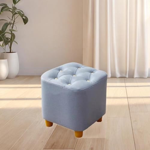 Petit tabouret pour chaussures confortable et ottomane design bleu - 7