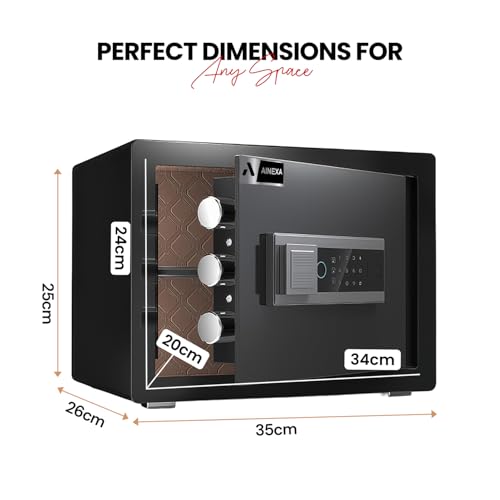 Image of Amazon Basics Steel Home Security Safe with Electronic Keypad, Programmable Combination Lock for Documents, Jewelry, Valuables, Removable Shelf, 1.52 Cubic Feet, Black, 13.8 inchW x 13 inchD x 16.5 inchH