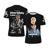  Joh*n$ny T-Shirt Chemise pour Homme Ha$lly*Day Noir Tshirt à Manches Courtes Col Rond en T Shirt Casual Merch Tops Tees