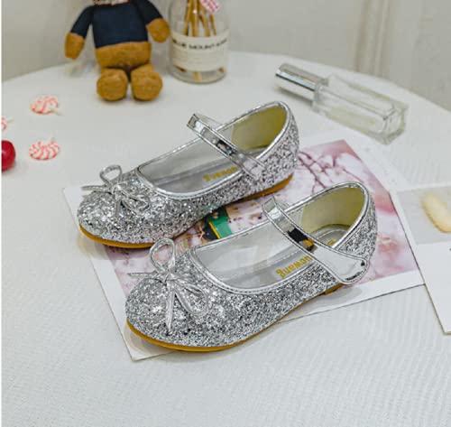 Chaussures de princesse ballerine talons bas paillettes filles - 4