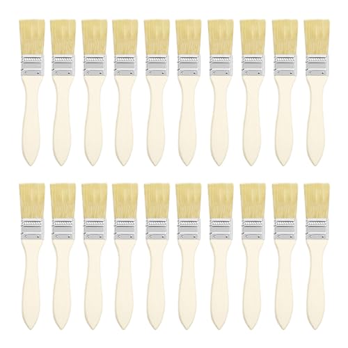 20 PCSPaint Brushes 1 Inch Professional Decorating Brushes for Walls Furniture Paint Stains Varnishes & Glues Durable No-Shed Bristles for DIY Projects Home Renovation & Craft Detail Work