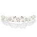 Wedding Headpieces for Bride - White Pearl Bridal Tiara Headband, Crystal Hair Accessories for Women