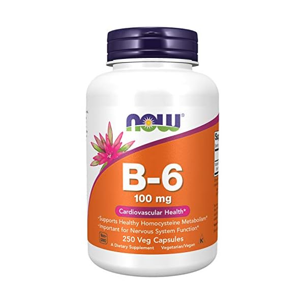 NOW-Supplements-Vitamin-B-6-Pyridoxine-HCl-100-mg-Cardiovascular-Health-250-Capsules NOW Supplements, Vitamin B-6 (Pyridoxine HCl) 100 mg, Cardiovascular Health*, 250 Veg Capsules