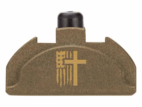 NDZ Performance Grip Plug for Glock Gen 4-5 with Backstrap – Heavyweight Brass – Fits G17 G19 G22 G23 G31 G34 G45 G47 – Cerakote Burnt Bronze Finish, US Flag Cross – Made in USA