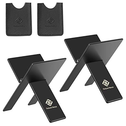 Fortune Nexus Stainless Steel Cigar Stands with PU Leatherette Pouches - 2 Packs Cover