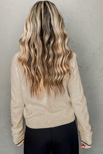 MARZXIN Women Casual Long Sleeve Sweater Round Neck CIAO Pattern Graphic Oversized Knitted Pullover Tops2