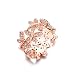 NEWBARK 10 Butterflies 18k Rose Gold-Plated Cubic Zircon Women's Rings Size 6.5