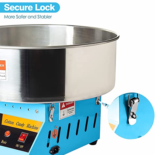 Display4Top Cotton Candy Machine Commercial, Electric Cotton Candy Maker, 1080W Candy Floss Maker With Sugar Scoop And Lights Music, Perfect For Family Party Amusement Park Carnival (Blue) #TOP7
