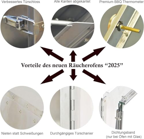 Foto von Massiver Edelstahl Räucherofen/Räucherschrank - 80 cm Höhe - in Deutschland gefertigt