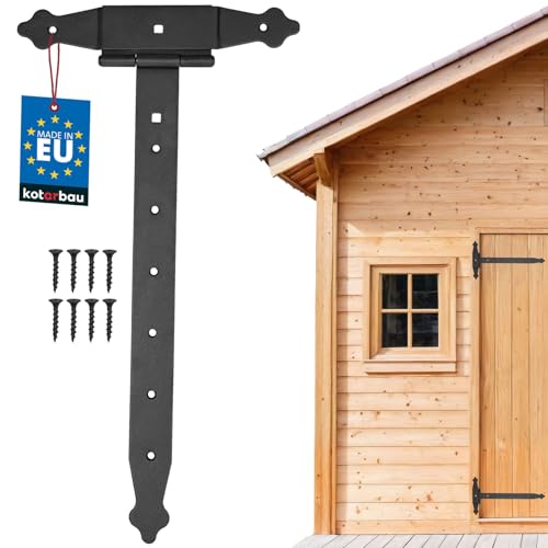 KOTARBAU® Charnière en croix 400 mm - Ferrure de construction - Raccord en bois - Charnière en T - Revêtement par pulvérisation