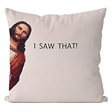 IWXYI Funny Pillow Cover - I Saw That Pillow Cover 18x18, Funny Sayings Decorative Pillow Case for Home Decor, Funny Gift for Women Men Friend (Beige)